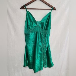 Vintage Frederick's Of Hollywood Women's Emerald Green Chemise Size M